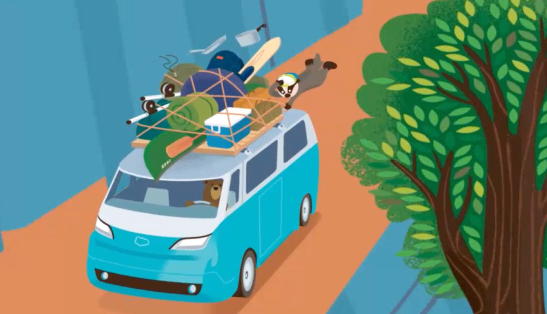 codey's van driving down a mountain | salesforce repair shop security game